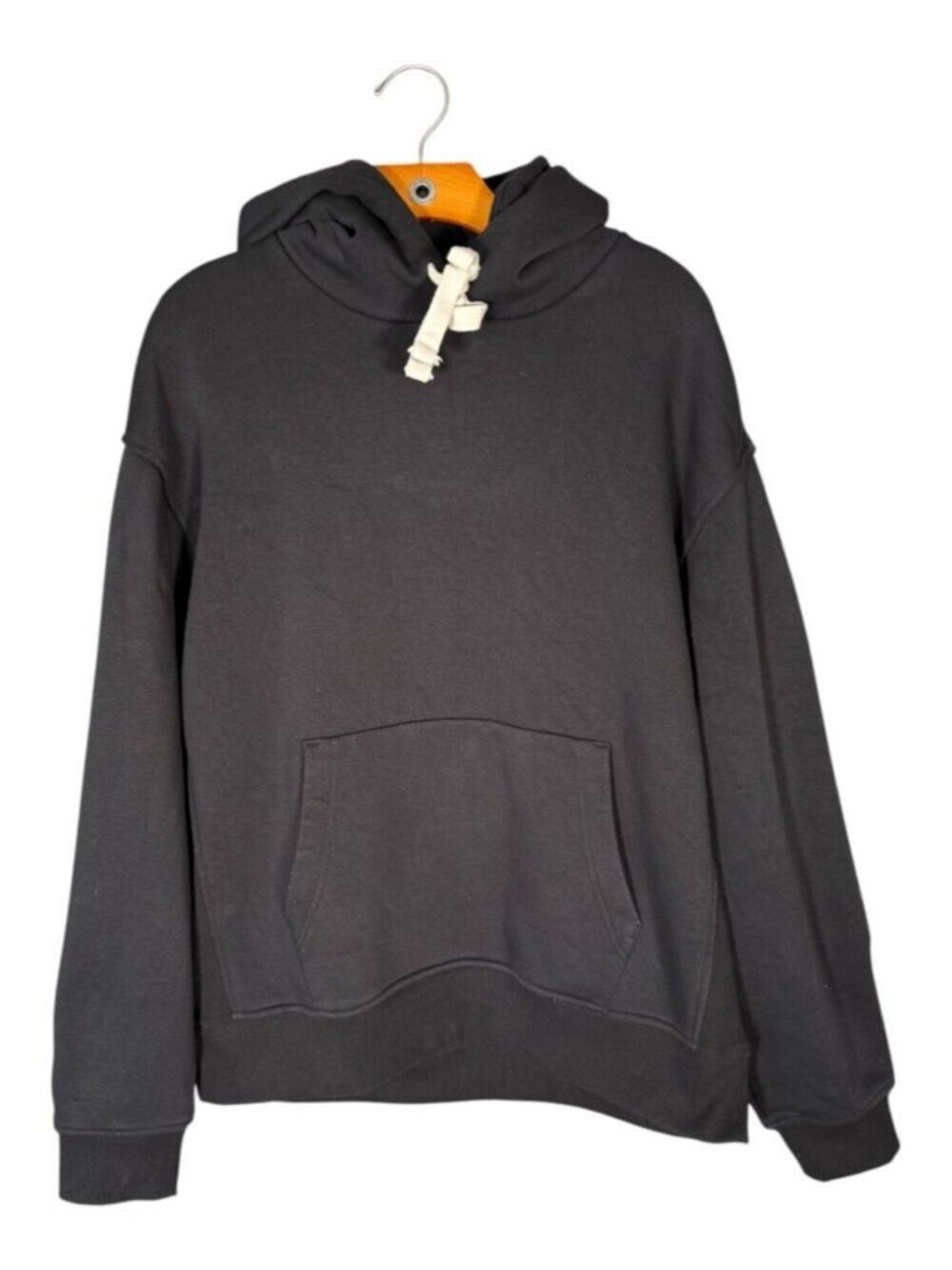 Everlane Men's Hoodie Sweatshirt Black Cotton Blend Simple